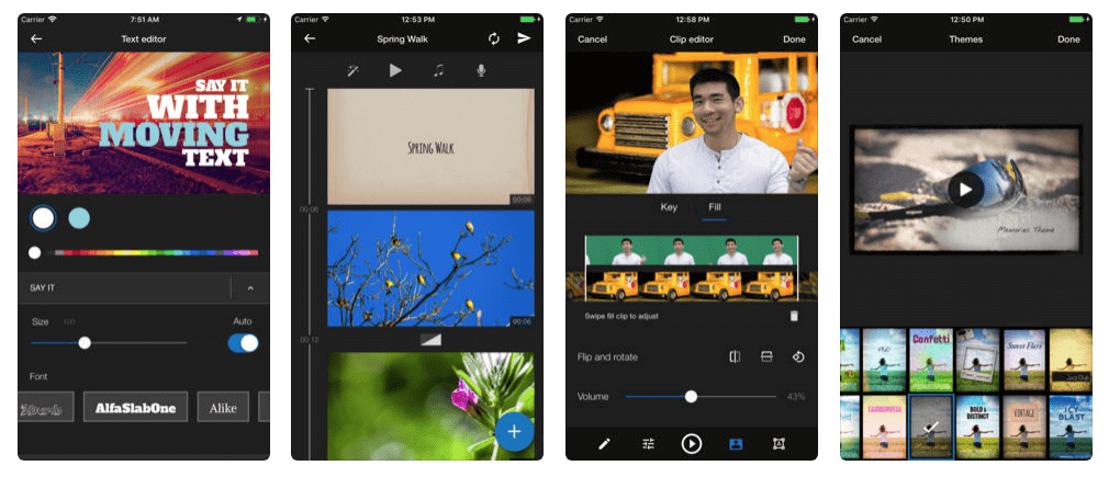 Interface WeVideo dengan tampilan menu minimalis